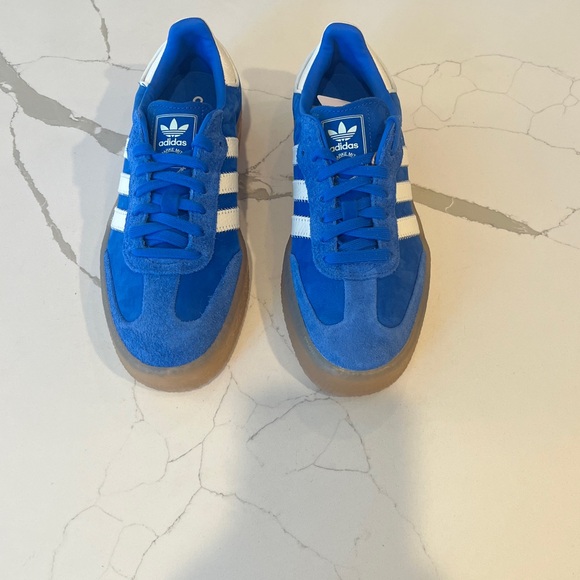 NWT Adidas Sambae Blue Blast Gum Sneakers Womens Sz 8 - Picture 4 of 16